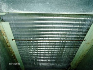 Evaporator coil after cleaning